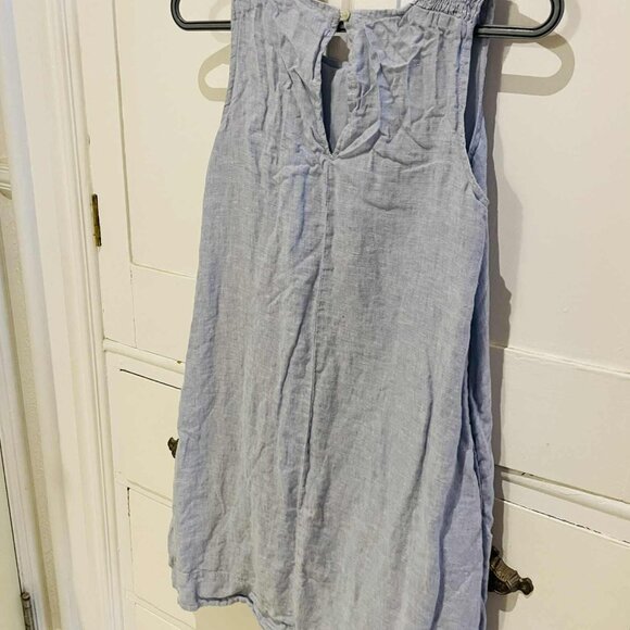 Light Blue 100% Linen Sleeveless Dress - SM - Picture 5 of 5